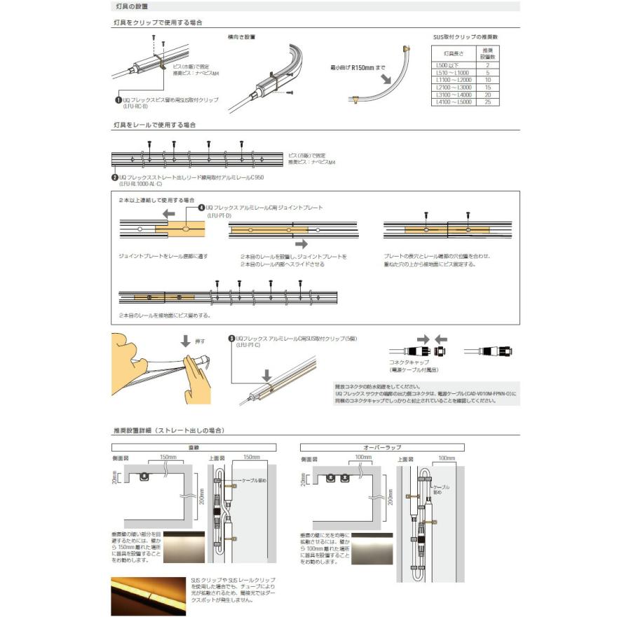 ＊即発可能＊ ルーチ　LEDライン照明 ルーチ・UQフレックスサウナ 防滴・防湿 DC24V 750mm (電源トランス・コード別売)　LFUS-T0750 ※受注生産品
