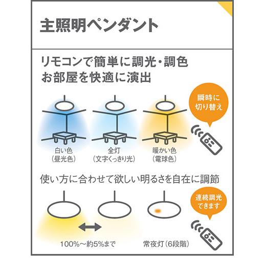 パナソニック ペンダントライト 引掛シーリング 〜8畳 昼光色〜電球色 LED内蔵 専用リモコン付 LGBZ6110Kの画像