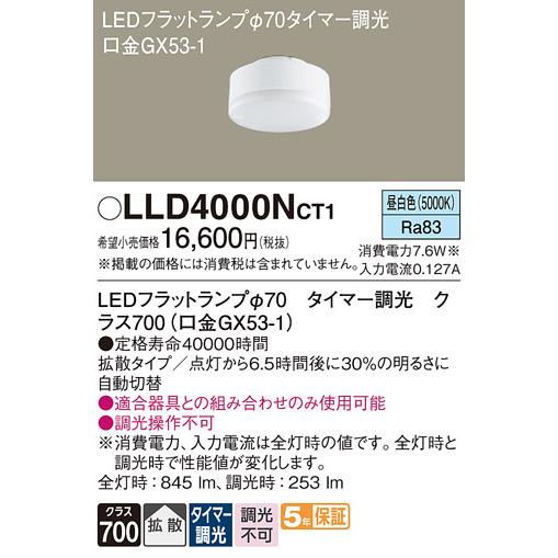 Panasonic（パナソニック） LEDフラットランプ Φ70mm タイマー調光