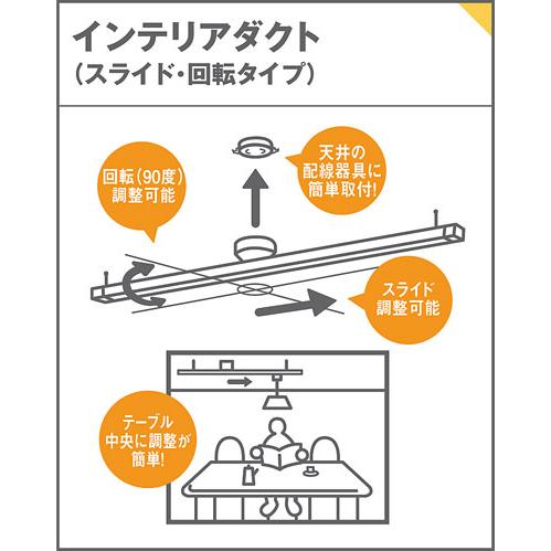 パナソニック 天井直付型インテリアダクトスライド ダクトレール 回転タイプ Uライト方式 1448mm LSK50001の画像