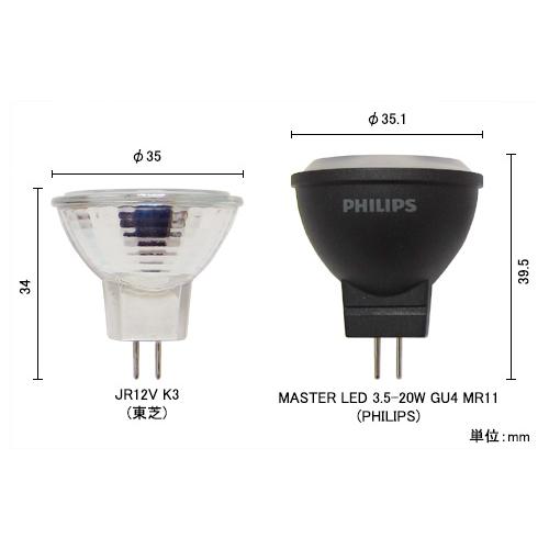 フィリップス LED電球 マスターLEDスポットLV MR11 12V 3.5W 2700K 24° JR12V20W相当 200lm GU4口金 MASTER LED 3.5-20W GU4 2700K 12V MR11 24D Yahoo!店 - 通販 - Yahoo!ショッピング