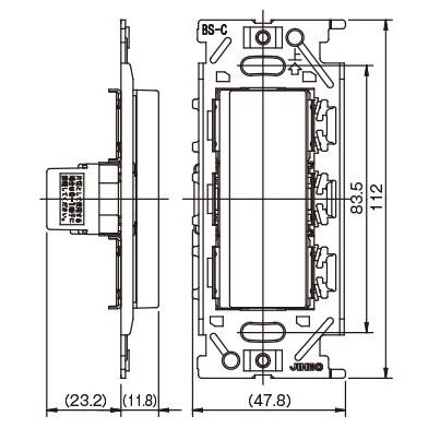 神保電器（JIMBO） NKシリーズ配線器具 4路スイッチシングルセット 15A