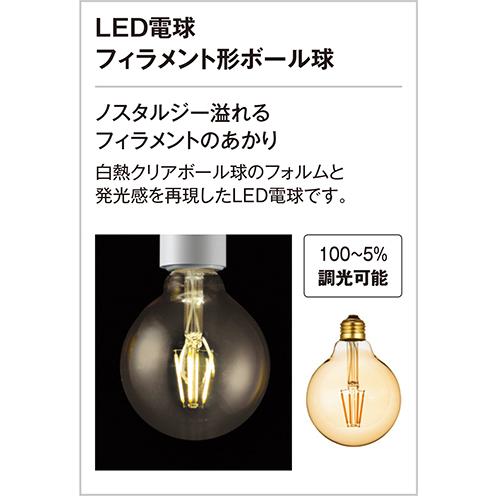 ＯＤＥＬＩＣ　LEDランプ　フィラメント形　ボール球　電球色（2400K）　白熱電球30形相当　全光束350lm　E26口金　専用調光器対応　No.271E(LDG4L/C/F/D)｜alllight｜02