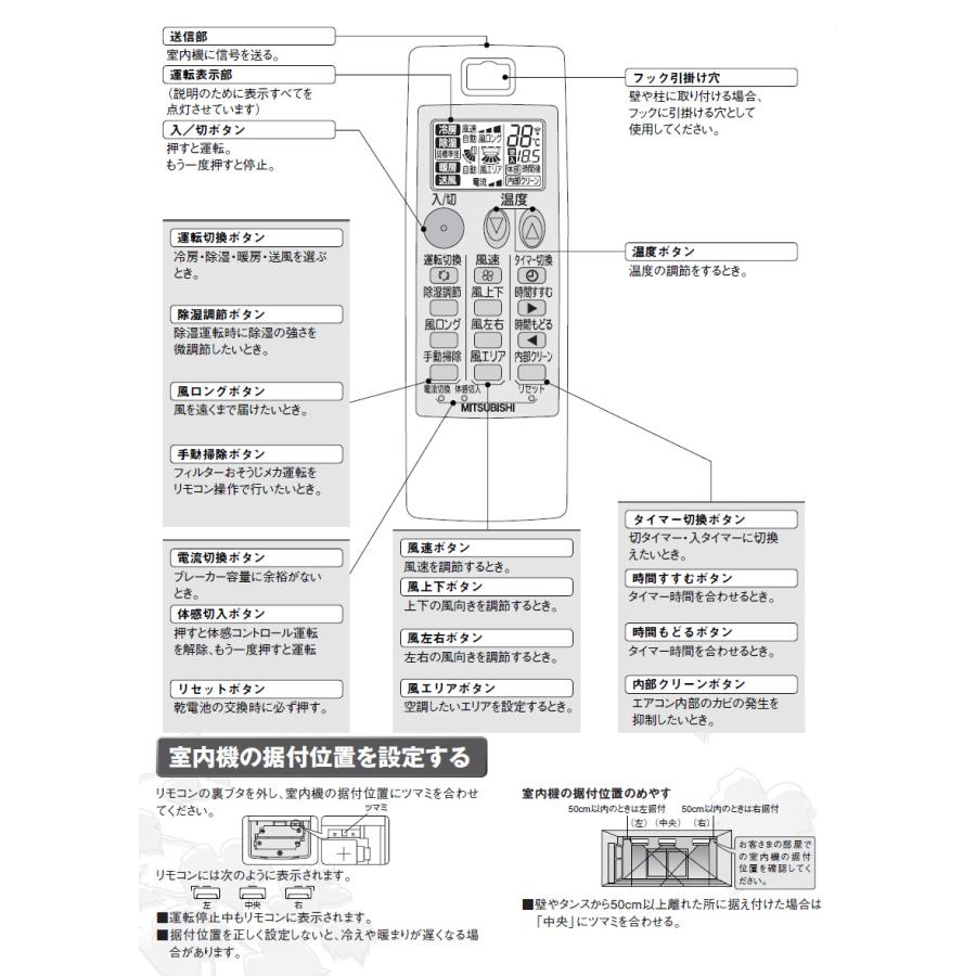 三菱 ルームエアコン 霧ヶ峰用 リモコン NP081(M21 4H1 426) : np081