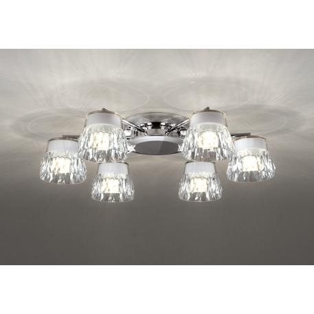 ＯＤＥＬＩＣ　シャンデリア　LED一体型　LED×6　簡易取付A　引掛シーリング　電球色　連続調光　R15高演色LED　〜8畳　調光器別売　OC257138LR