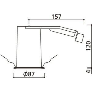 ＯＤＥＬＩＣ　ダウンライト　ベースダウンライト　LED一体型　白熱灯器具100W相当　昼白色　埋込穴φ75mm　R15高演色　連続調光　オフホワイト色　OD361497R_5
