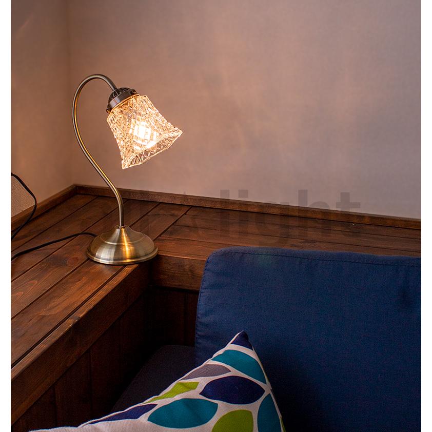 アンティーク風スタンドシャンデリア　タッチセンサータイプ　明るさ3段階　used オーブ テーブルランプ アンティーククリア タッチセンサー 3段調光