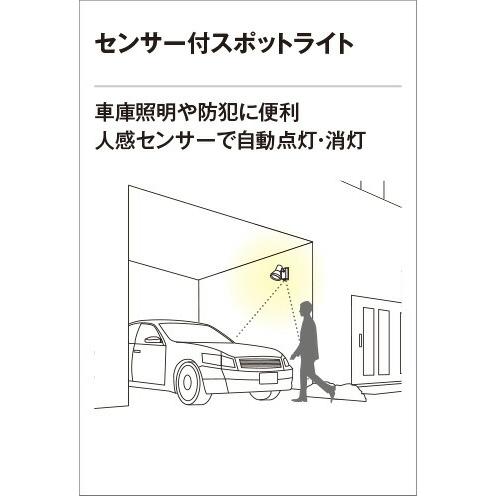 ＯＤＥＬＩＣ エクステリアライト スポットライト 直付 電球色 人感センサーON-OFF型 LED一体型 OG254549P1の画像
