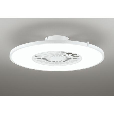 ＯＤＥＬＩＣ　シーリングファン FLAT FAN O3 オゾン発生器付 LED一体型 電球色-昼光色 引掛シーリング 高演色 本体:白色 -8畳 リモコン付　OL291274BR