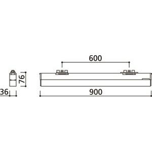 ＯＤＥＬＩＣ ベースライト 配線ダクトレール 電球色〜昼光色 FLR40W×2