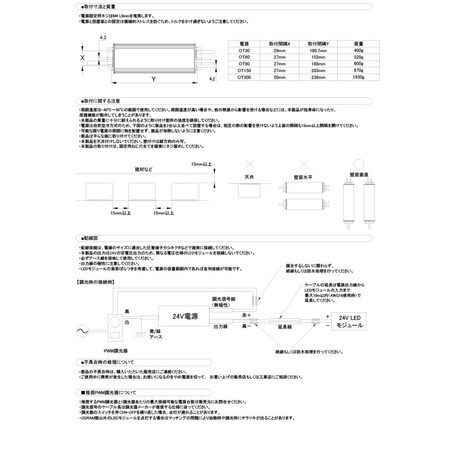 OSRAM LED用電源トランス OPTOTRONIC OTーG3シリーズ DC24V 30W PWM調