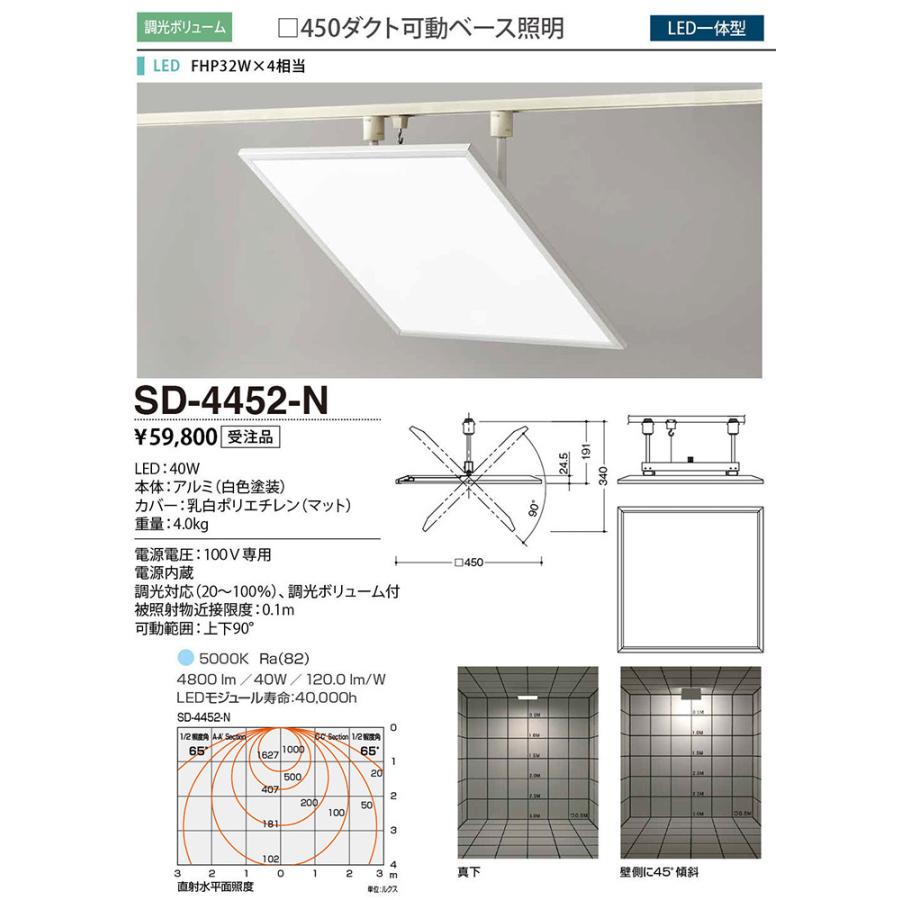 山田照明 yamada 配線ダクトレール用 LEDベース照明 スクエア