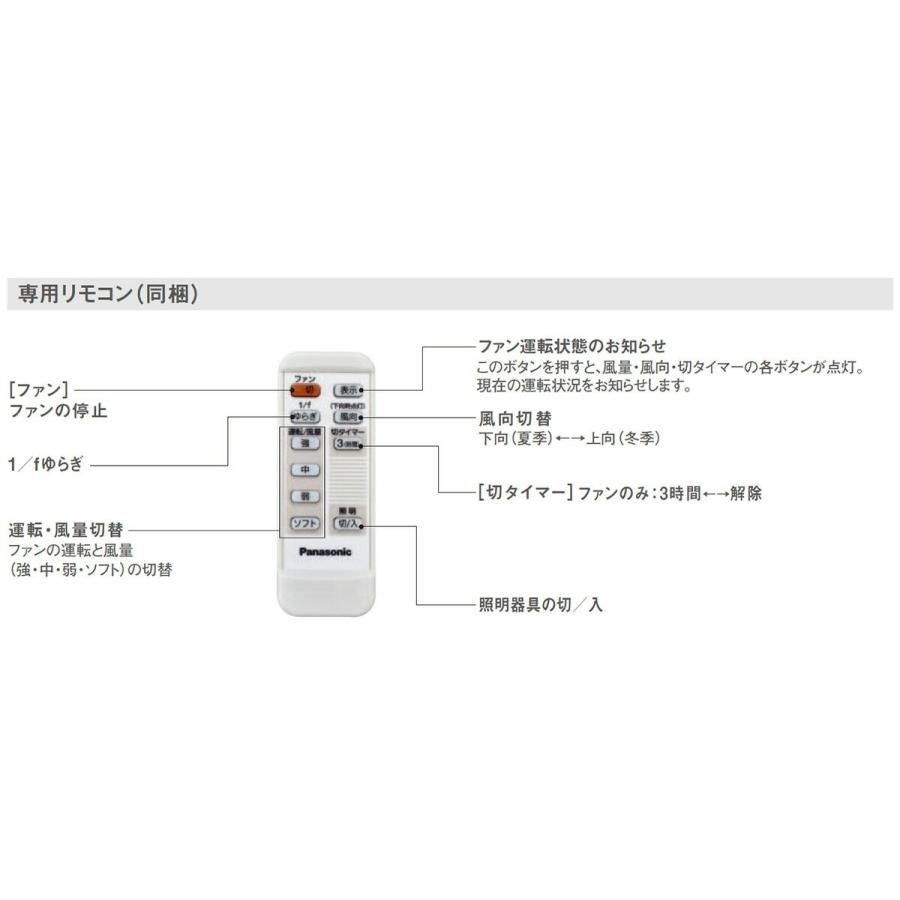 パナソニック シーリングファン用 付属リモコン ＤＣモータータイプ