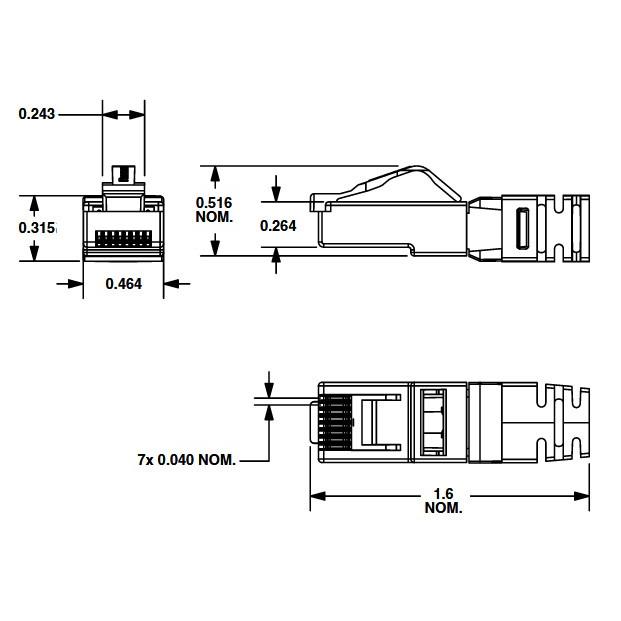 パンドウイット カテゴリー6用モジュラープラグ 単線・より線共用