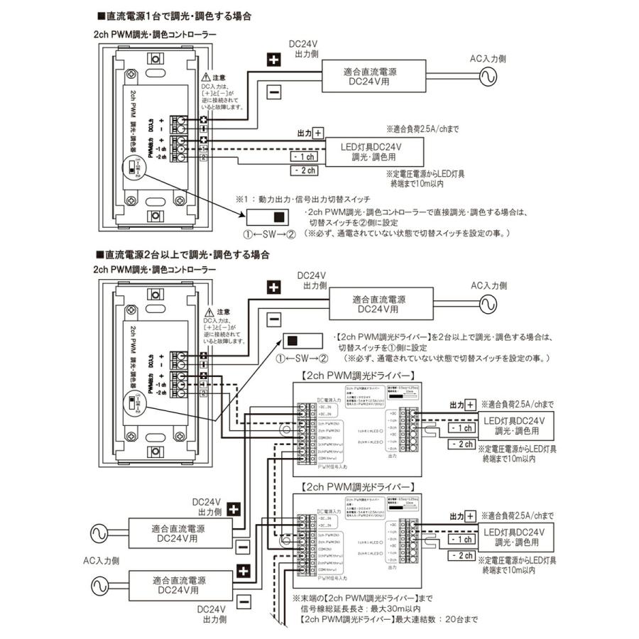 TES LIGHTING PWM調光・調色コントローラー（2ch用） PWM調