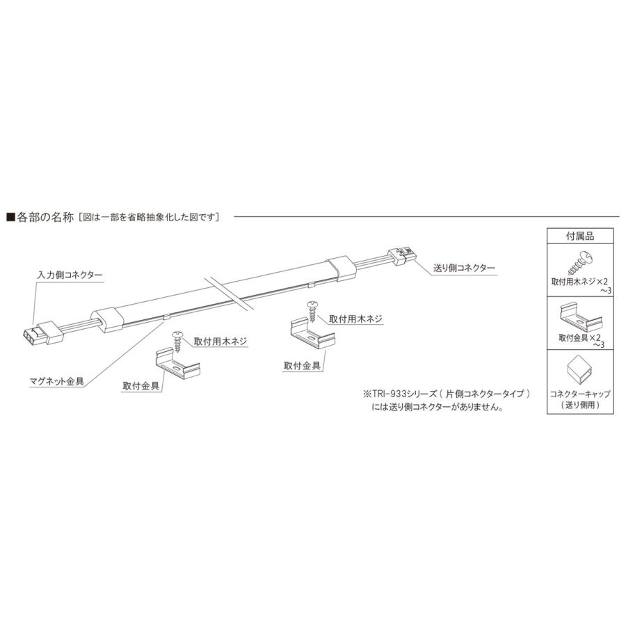 TES LIGHTING LED棚下灯 TRI-932シリーズ 600mmタイプ 両側