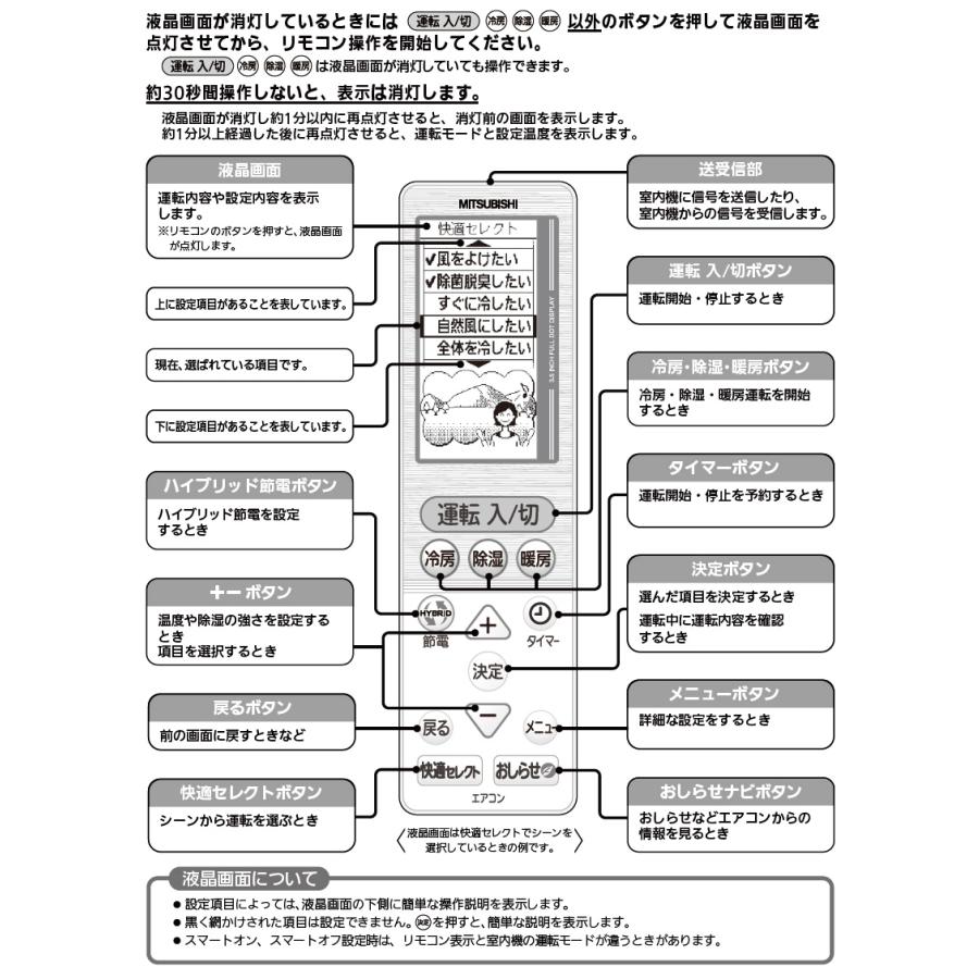 三菱　ルームエアコン　霧ヶ峰用　リモコン　UG142(M21 ECG 426)｜alllight｜04