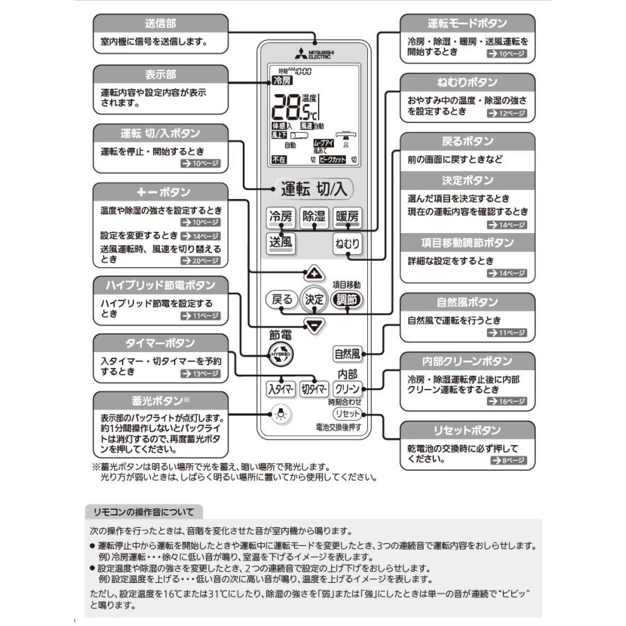 三菱　ルームエアコン　霧ヶ峰用　リモコン　VS152(M21 ED3 426)｜alllight｜05