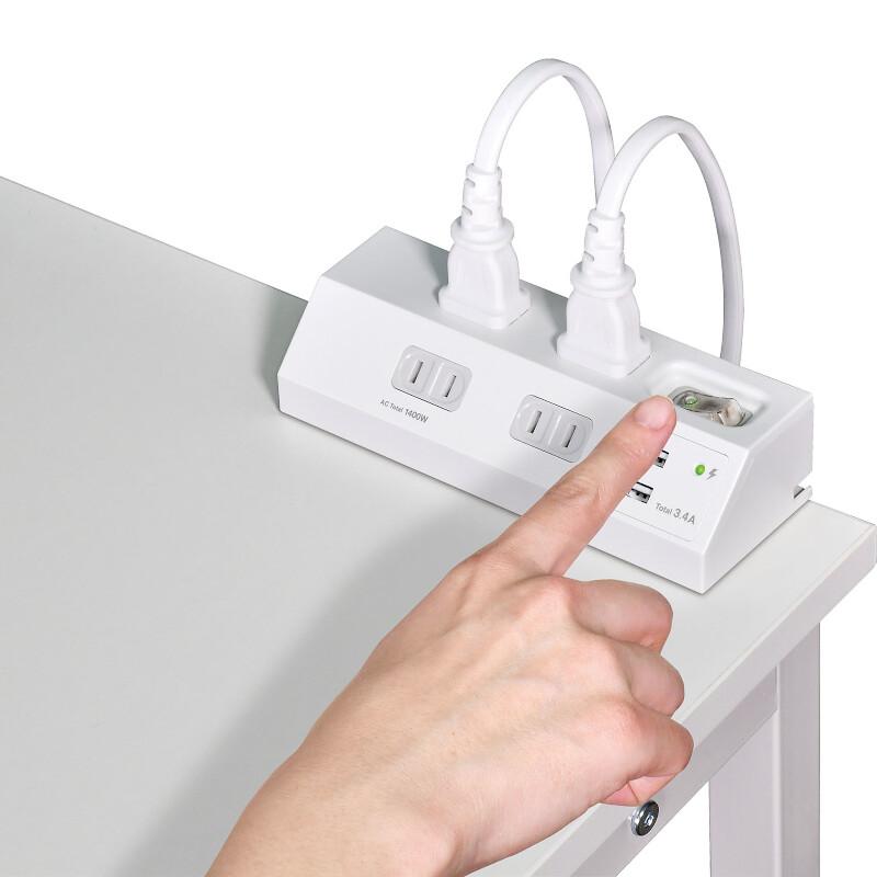 ELPA USB集中スイッチ付デスクタップ 2m 朝日電器 エルパ ELPA 集中スイッチ付デスクUSBタップ 2m 4個口