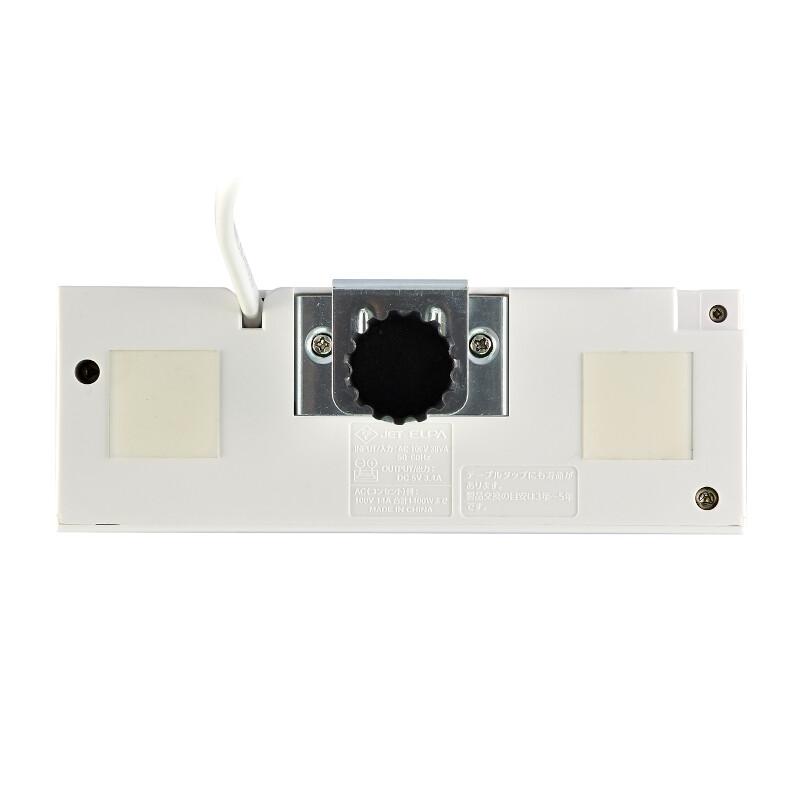 ELPA デスク電源タップ クランプ式 ACコンセント4個口 USB2ポート