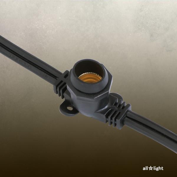 ☆ 防水型ストリングライトコード（連結ソケット） E12 黒 E12