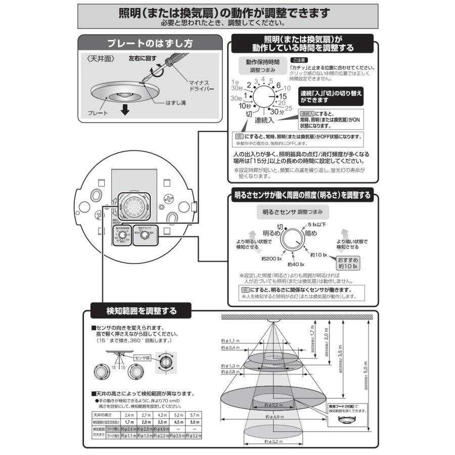 Panasonic（パナソニック） 天井取付熱線センサ付自動スイッチ 3A