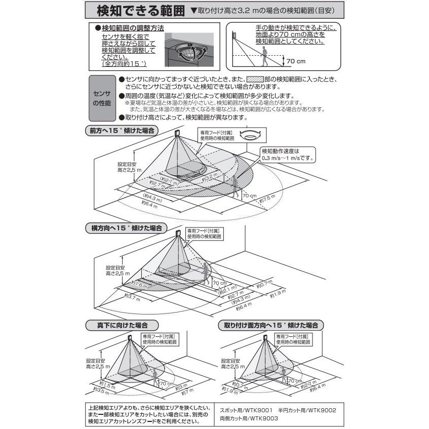 Panasonic WTK34314S WTK4911 熱線センサ付自動スイッチ WTK4911 住宅向 軒下天井取付熱線センサ付自動スイッチ 1個
