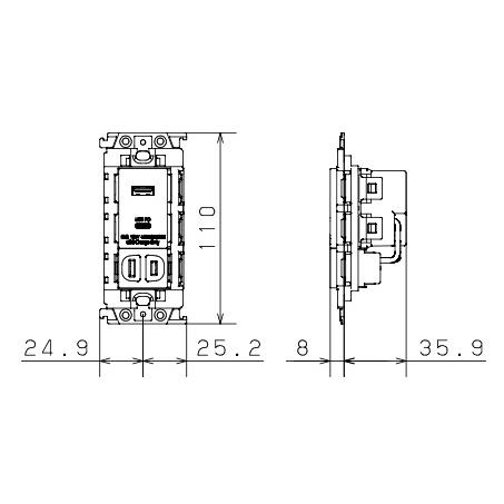 Panasonic（パナソニック） SO-STYLE 埋込充電用USBコンセント(A+C) 2