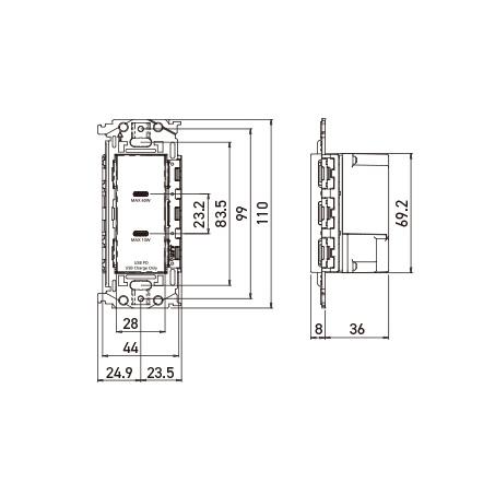 Panasonic（パナソニック） SO-STYLE配線器具 埋込充電用USBコンセント