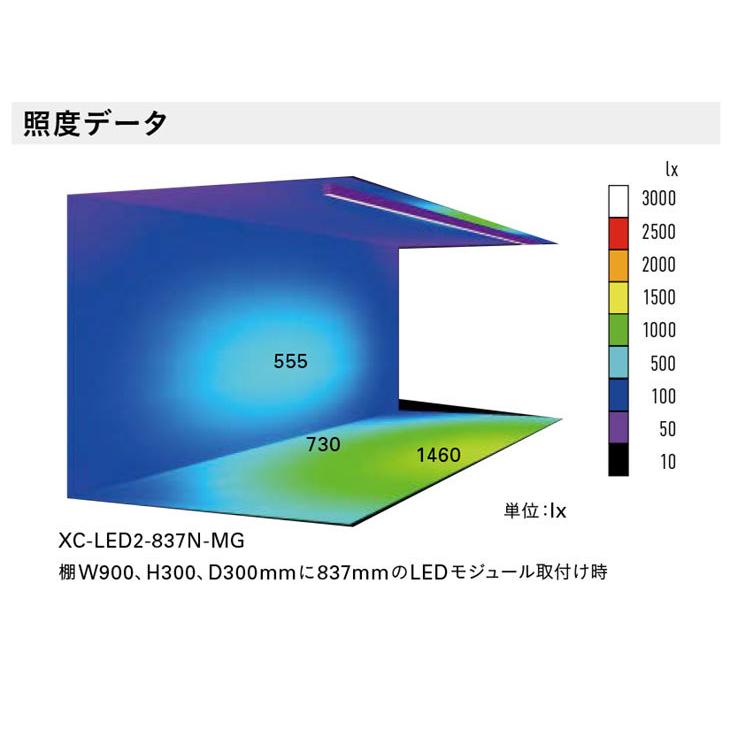 当社オリジナル ＤＮライティング　LED棚照明器具 棚下・間接照明用LEDモジュール XC-LED2 電源装置別売 1275mm 白色 4200K　XC-LED2-1275W-MG ※受注生産品