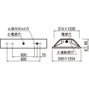 ODELIC　LEDベースライト 埋込 下面開放型 電球色 FLR40W相当 高演色 LEDユニット付き　XD504005R1E_4