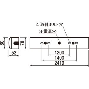 ODELIC LEDベースライト 直付 トラフ型 温白色 調光対応コントローラー別売 Hf86W×2灯相当 LEDユニット付き XL501009B4Dの画像