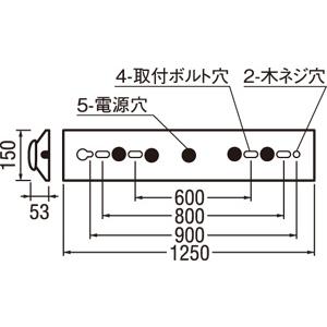 ODELIC LEDベースライト 直付 逆富士型 プルスイッチ付 昼白色 Hf32W高