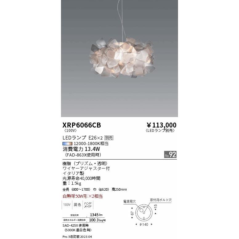 遠藤照明 ENDO LEDペンダント 白熱球60W形×2相当 6500K-2700K 無線調光