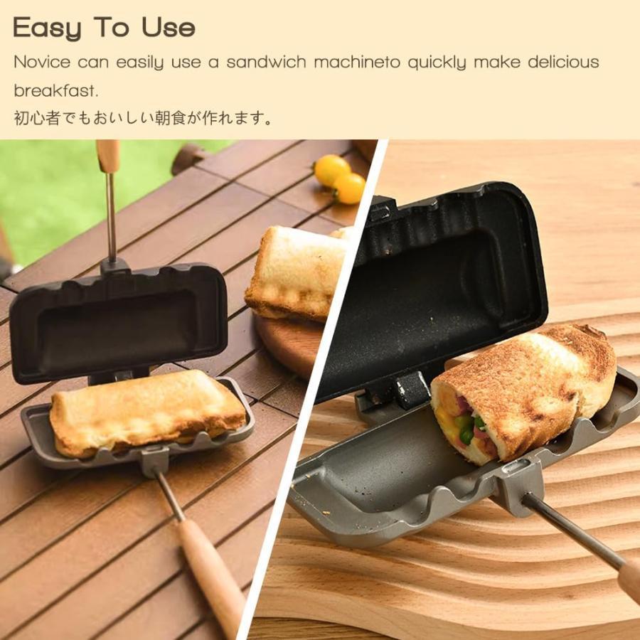 ホットサンドメーカー 取っ手が取れる 上下分離型 折りたたみ 1枚食べ