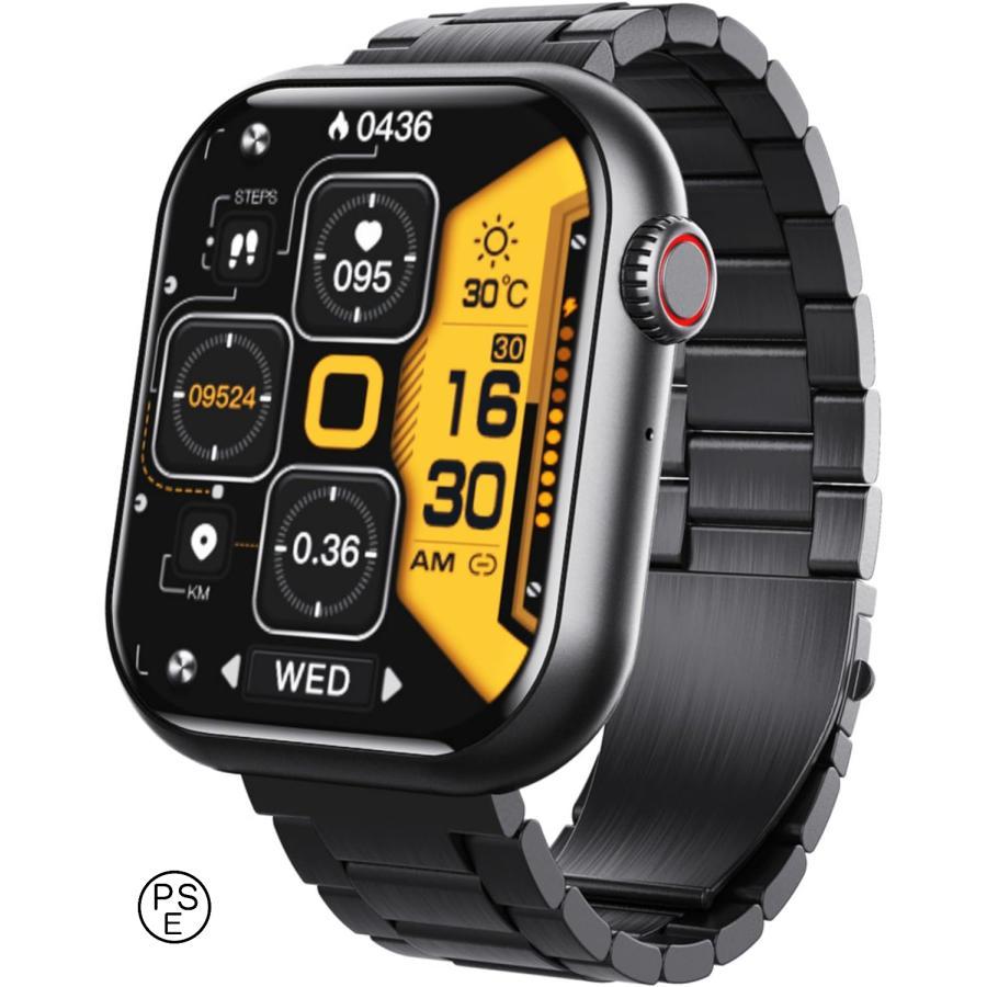 スマートウォッチ 日本製センサー 2024年新登場 1.91インチ画面 通話