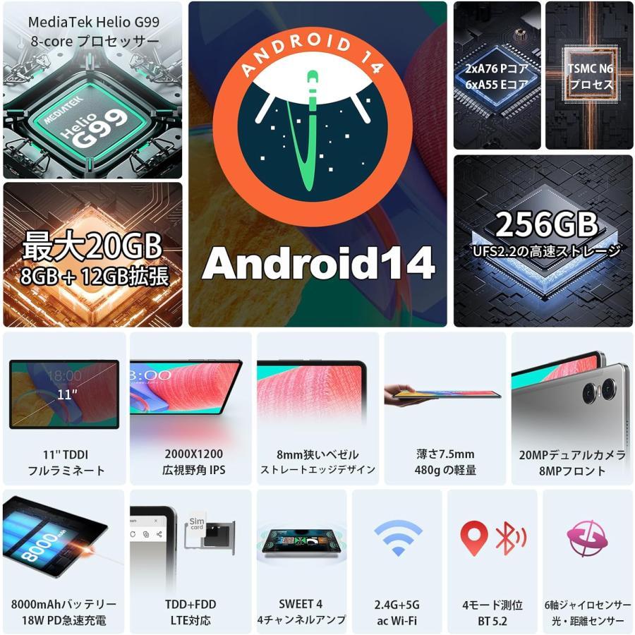 TECLAST 2024新登場 T50Pro Android 14 タブレット 20GB RAM+