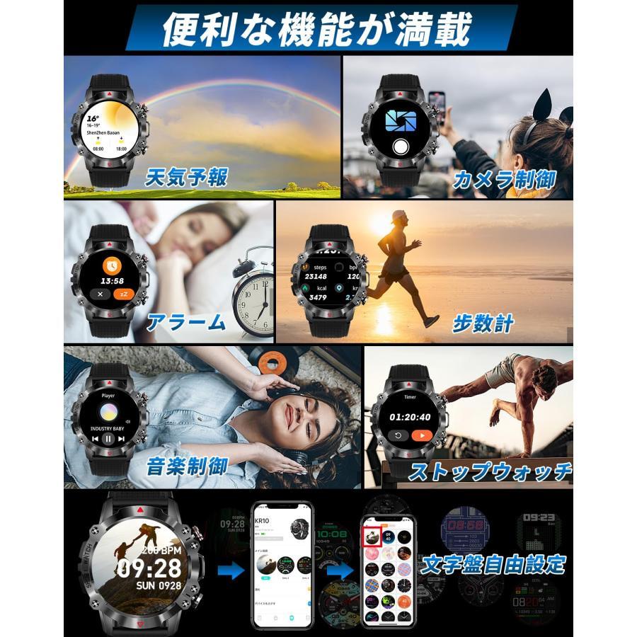 スマートウォッチ【2026新登場 軍用規格】Bluetooth5.3通話機能付き