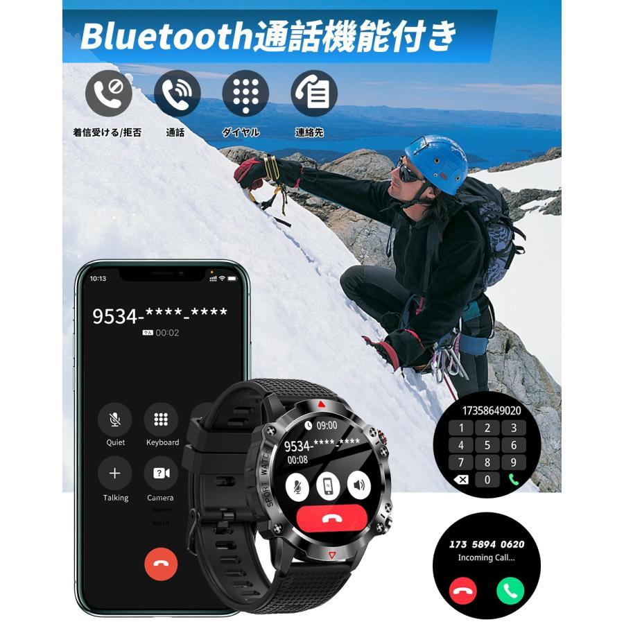 スマートウォッチ【2026新登場 軍用規格】Bluetooth5.3通話機能付き