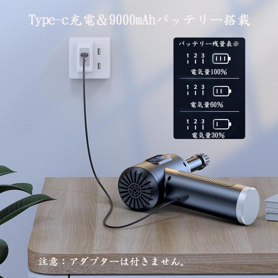 エアダスター 3段階風力調整 【3in1吸い込み＆吹き飛ばし＆空気入れ