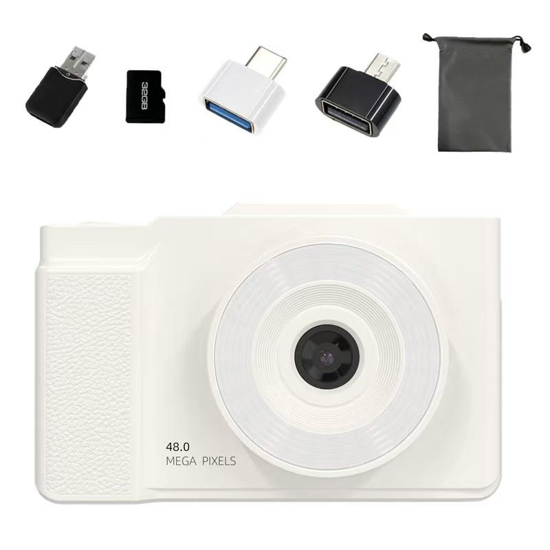 4K デジタルカメラ オートフォーカス搭載 4800万画素 軽量 ホワイト 4Kデジタルカメラ デジカメ 4K動画撮影 4800万画素 コンパクトオート