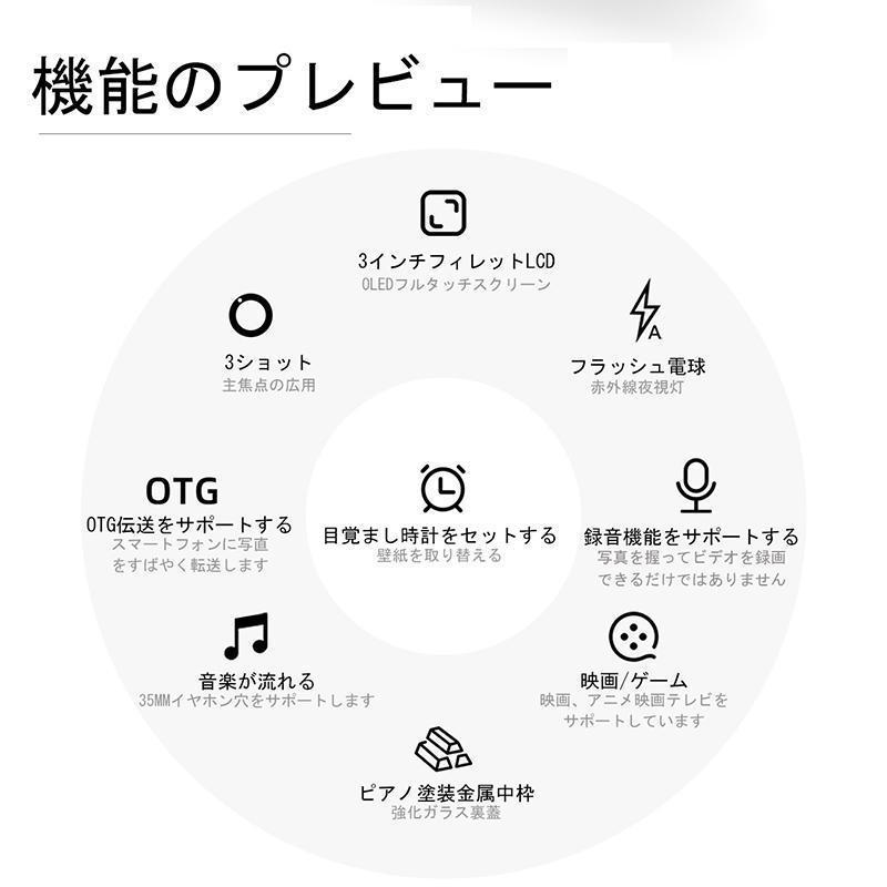 デジタルカメラ コンパクト 4K 6400万画素 16倍ズーム 小型 広角レンズ