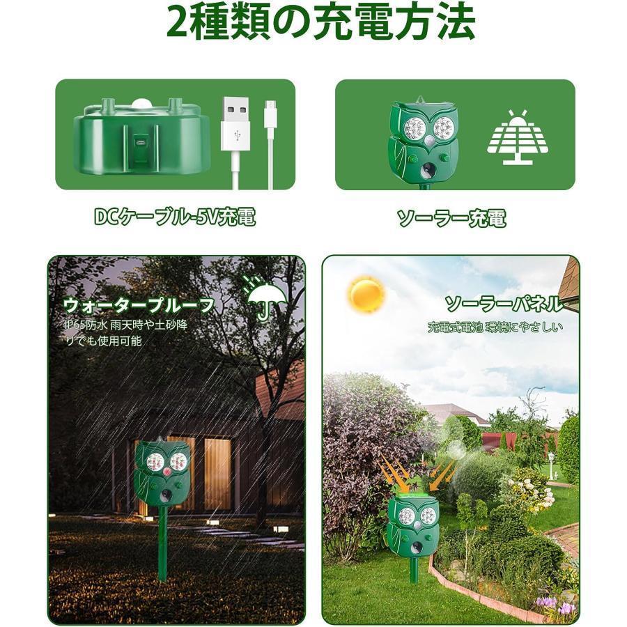 猫よけ 動物撃退器 2個セット　 ソーラー＆USB充電式猫除けIPX4防水 楽天市場】☆期間限定！ポイント5倍☆猫除け 超音波 ソーラー 防水 2個