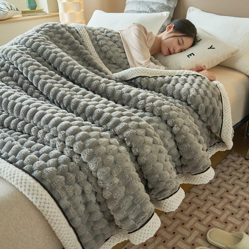 コーラルフリース両面ブランケット柔らかいふわふわ毛布シングル 防