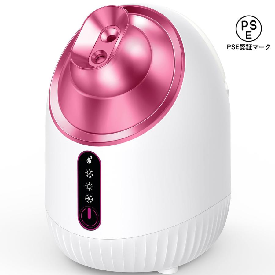 nanocare フェイススチーマー ピンク 美顔器 フェイスケア 毛穴ケア 濃密ナノミスト 温冷 スチーマー 美容