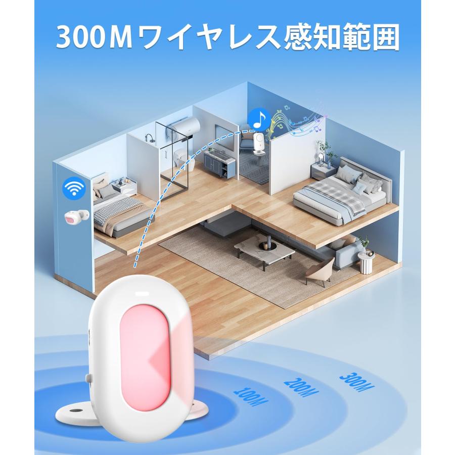 ワイヤレスチャイム 人感センサー 玄関チャイム 呼び鈴 介護 ドアベル