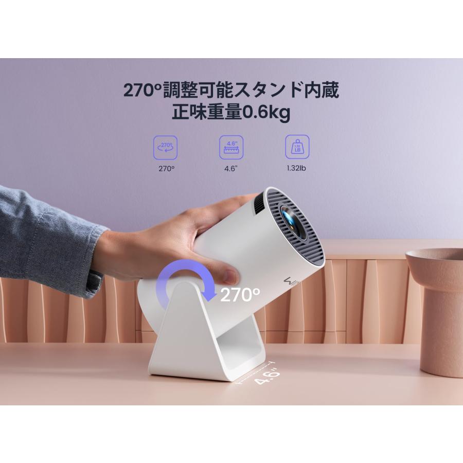 プロジェクター小型 -【自動台形補正】-【270°回転】 13000LM 5GWIFI