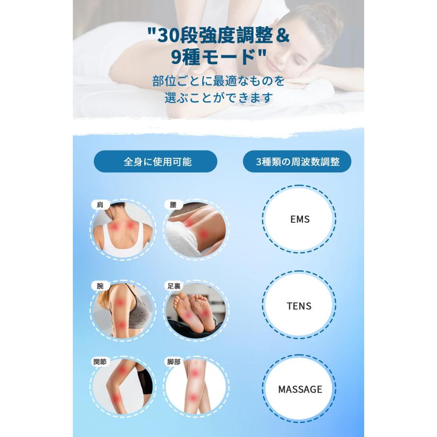 EMS 筋トレグッズ 充電式 9モード 30階段強度 A/Bデュアルチャネル仕様