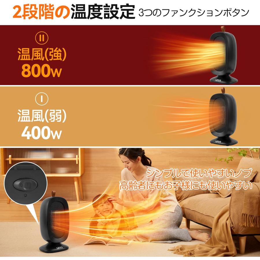 2025冬新登場】コンパクトで速暖セラミックヒーター 足元ヒーター