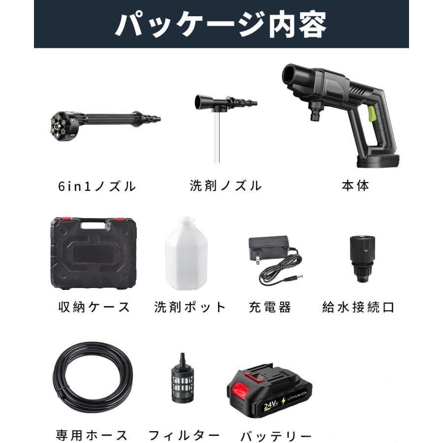 2026新登場】高圧洗浄機 コードレス 充電式 20000mAh大容量バッテリー